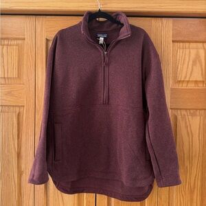 NWT Patagonia Women’s Maroon High-Low, Zip-Up Sweater
